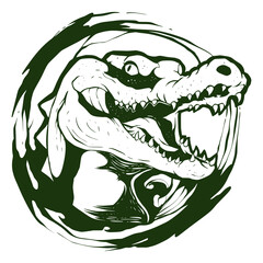 Crocodile art mascot logo png