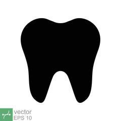 Tooth icon. Simple solid style. Dental treatment and tooth care, health oral, dentistry, toothache medical concept. Glyph vector illustration isolated on white background. EPS 10.