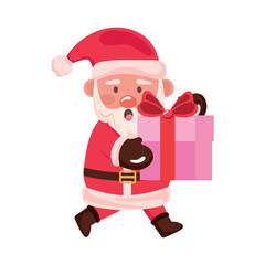 santa claus with pink gift
