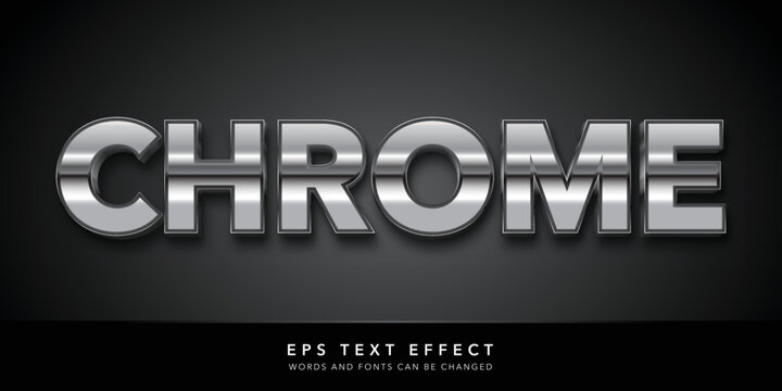 chrome 3d editable text effect