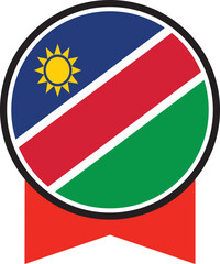 Obraz premium Grunge Namibia flag, the flag of Grunge Namibia, vector illustration.