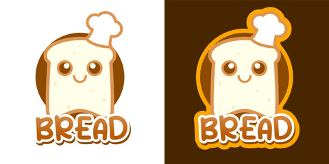 Bread cute kawaii cartoon vector icon concept. Flat illustration style for poster, brochure, web, mascot, sticker, logo and icon.