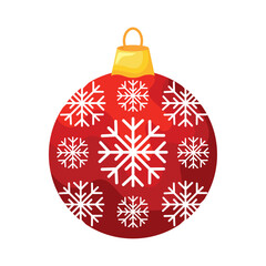 red christmas ball hanging decorative