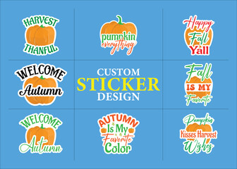 Fall custom trendy sticker design