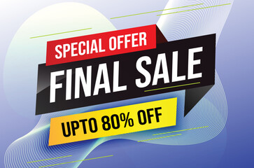 Special offer final sale tag. Banner design template for marketing. Special offer promotion or retail. background banner modern graphic design for store shop, online store, website, landing page