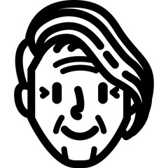 elderly avatar line icon illustration