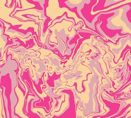 Abstract Art Seamless Pattern in Hand Drawn Pastel Colors Seventies Style, Groovy Background, Wallpaper, Print, Flat design, Hippie, Aesthetics.