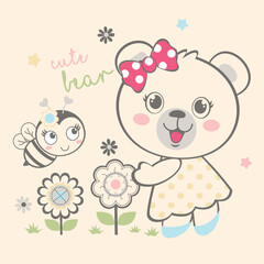 Obraz na płótnie Canvas Happy cute bear vector illustration