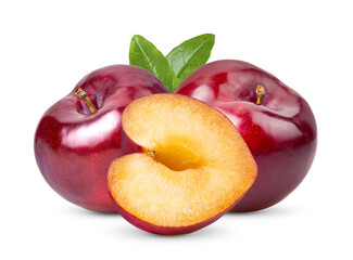 red cherry plum isolated on transparent png