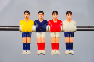 Obraz premium foosball players team plastic toy close up