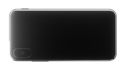 black smart  iphone phone render bottom view realistic blank studio lighting cgi 3d realistic