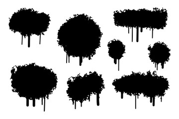 Black Distress Brush. Grunge Texture. flowing blood effect vector illustration.
