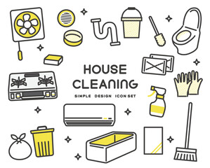 掃除や家事、大掃除に関するベクターイラスト素材／住まい／家事代行／掃除 © ニワトコ