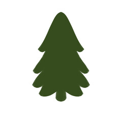 Fototapeta premium Png flat illustration of hand drawn fir tree. Christmas tree isolated on white background.