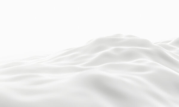 3D render white snowy mountain. Snow drift