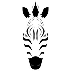 Vector illustration of a zebra's head on a white background. Great for zoo logos and posters, animals.