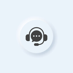 Vector neumorphic style Customer Call Support button for UI design