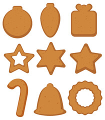 Christmas gingerbread cookies collection