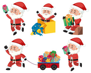 Set of Santa Claus cartoon character
