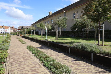 Le jardin Tudor, ville de Calais, département du Pas de Calais, France