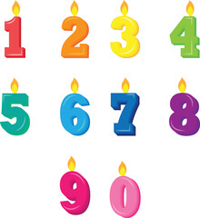 Birthday number for party , card , events, decoration ,etc. birthday number vector illustration.
