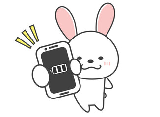 スマホ　充電満タン　うさぎ
