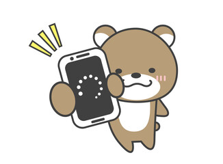 スマホ　処理中　くま