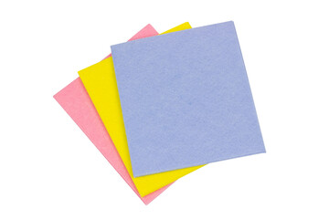 multicolored cleaning napkins  isolate, transparent background
