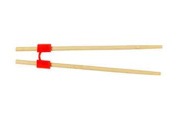 training wooden chopsticks isolate, transparent background
