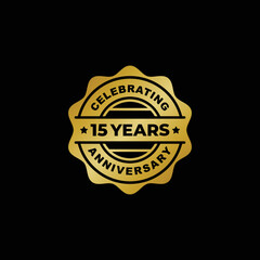15 years anniversary celebration logo vector