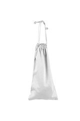 
gray drawstring bag isolate, transparent background