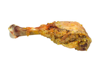 baked chicken leg, fried leg, isolate, transparent background