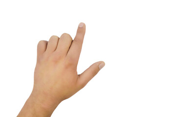 Obraz premium human hand with an index finger sticking out isolate, transparent background