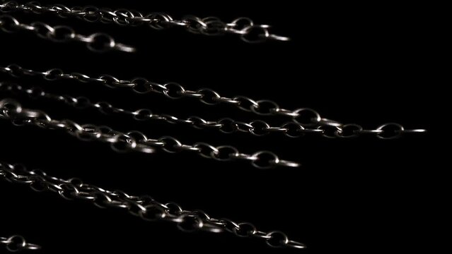 metal chains in motion
