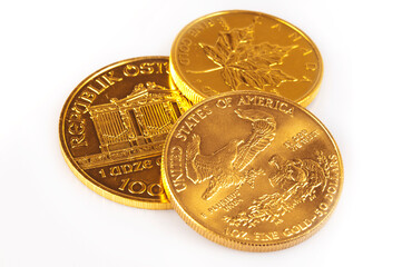 gold coins isolated 