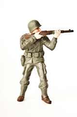 plastic american infantry toy soldier WWII isolated