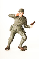 plastic american infantry toy soldier WWII isolated