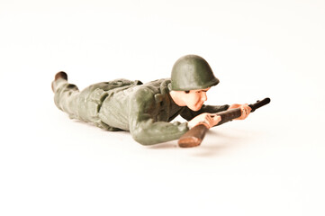 plastic american infantry toy soldier WWII isolated