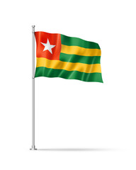 Togo flag isolated on white