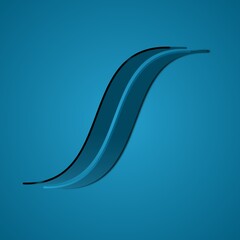 Tow blue and dark waves with blue abstract background 