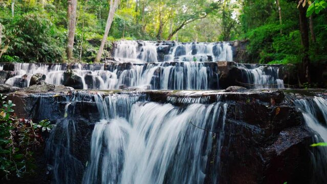 Samlan Waterfall in Namtok Samlan National Park, Saraburi, Thailand