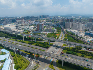 Obraz premium Aerial view of Taiwan residential district