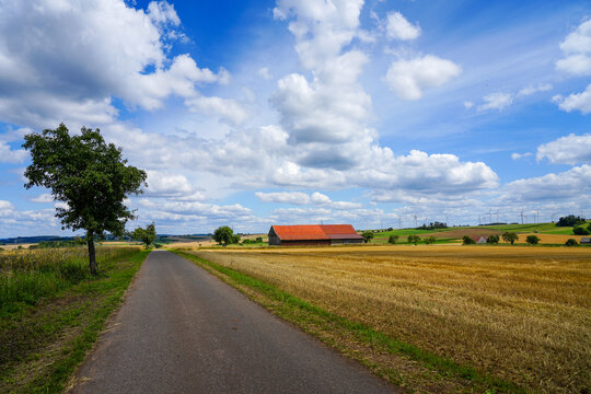 Landscape near Marsberg. Nature with agricultural fields.
