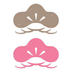 和風版画スタンプ　シンプルな松　2種類