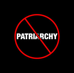 No Patriarchy vector icon. Banned Patriarchy monogram.