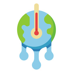 global warming flat icon