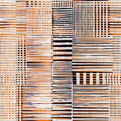 Geometric seamless pattern. Linear style background. Modern grid print. Straight stripe, diagonal line motif ornament. Trendy contemporary geo wallpaper. Abstract vector design