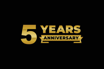 5th years anniversary celebrating logo vector