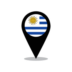 Vector illustration of Uruguay State flag with pin design