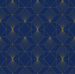 Art deco geometric pattern background Free Vector